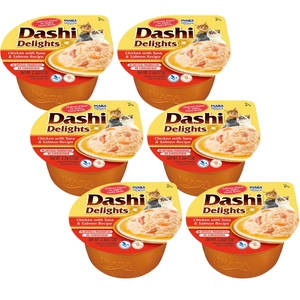 Inaba DASHI uzupełniająca karma dla kota- bulion o smaku kurczaka, tuńczyka i łososia 6x70 g