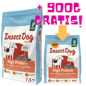 GREEN PETFOOD InsectDog High Protein 7,5kg + GREEN PETFOOD InsectDog High Protein 900g GRATIS!!!