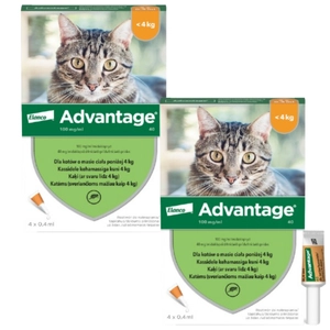 Advantage - dla kotów 2x(0,4mlx4)  *roztwór*  blister