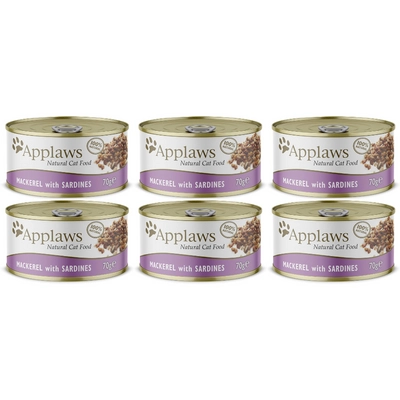 Applaws Cat Makrela i sardynki 6x70g PUSZKA