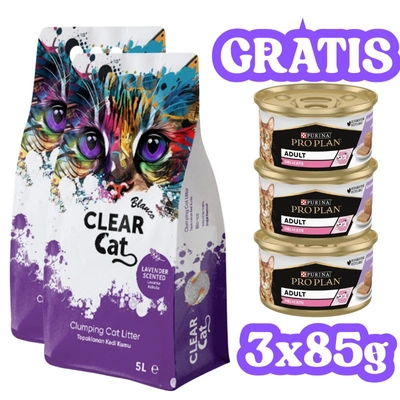 Clear Cat Blanco Lawenda żwirek bentonitowy 2x5l