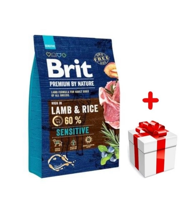 BRIT Premium By Nature Sensitive Lamb 3kg + niespodzianka dla psa GRATIS!