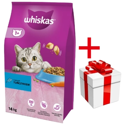 WHISKAS Adult 14 kg - sucha karma dla dorosłego kota, z pysznym tuńczykiem  + niespodzianka dla kota GRATIS!!!