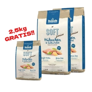 Bosch Soft Junior Kurczak&Bataty 2x12,5kg+2,5kg GRATIS!!