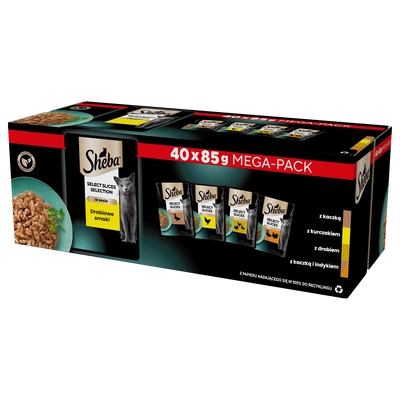  SHEBA Selection Select Slices Drobiowe Smaki saszetki  40x85g 