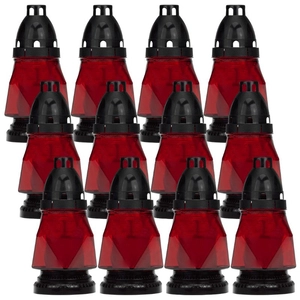 LUKS Znicz nagrobkowy czerwony 159KT 16,5cm 12szt