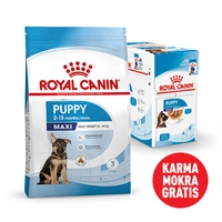 ROYAL CANIN Maxi Puppy 15kg karma sucha dla szczeniąt, od 2 do 15 miesiąca życia, ras dużych+Karma mokra GRATIS!