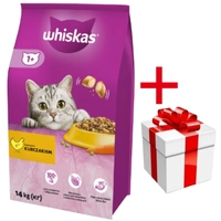 WHISKAS Adult 14 kg - sucha karma dla dorosłego kota, z pysznym kurczakiem + niespodzianka dla kota GRATIS!!!