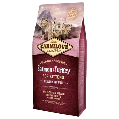 CARNILOVE Cat Salmon & Turkey For Kittens 6kg/Opakowanie uszkodzone (4909) !!! 