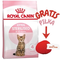 ROYAL CANIN Kitten Sterilised 2kg karma sucha dla kociąt od 6 do 12 miesiąca życia, sterylizowanych + Royal Canin piłka dla kota GRATIS!!