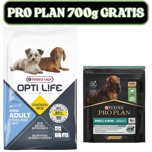 VERSELE-LAGA Opti Life Adult Light Mini 7,5kg - z kurczakiem - dla małych ras