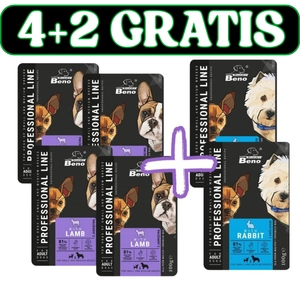 SUPER BENO Adult saszetka dla psów małych i średnich ras z jagnięciną/ z królikiem 6x100g