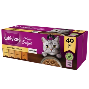 WHISKAS Adult saszetki 40 x 85 g Drobiowe Frykasy - mokra karma dla dorosłego kota, w galaretce (kawałki z: kurczakiem, indykiem, drobiem, kaczką)