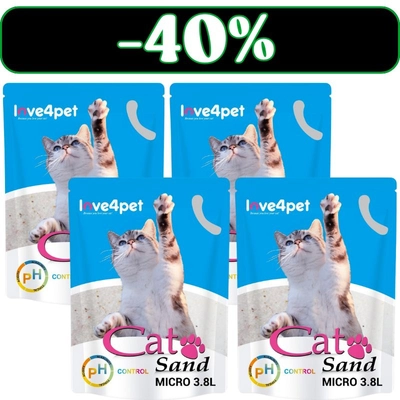 Żwirek Silikonowy dla Kota Cat Sand Micro - PH Control 4x3,8l ( Zmienia kolor, aby sprawdzić wczesne oznaki choroby)