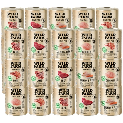 WILD FARM Pate Mix Smaków 30x800g bezglutenowa karma dla psa