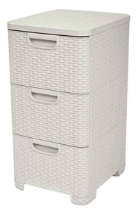 Curver Regał z szufladami 3x14L STYLE kremowy