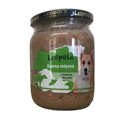 Leopold Karma mięsna z cielęciną dla psów 6x500g (Słoik)