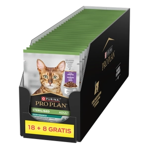 Purina Pro Plan Sterilised z kaczką dla kota 26x85g (18+8 GRATIS)