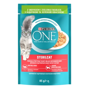 Purina One Sterilcat z indykiem i zieloną fasolką 85g