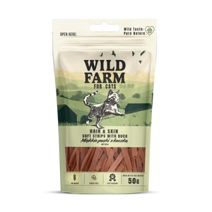 WILD FARM hair&skin miękkie paski z kaczki 50g przysmak dla kota