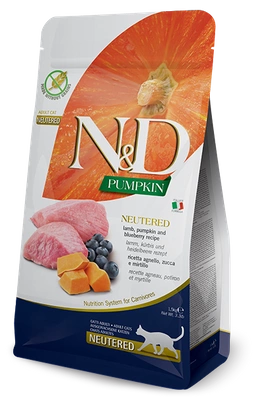 FARMINA N&D Pumpkin Feline Lamb & Blueberry Neutered Adult 300g