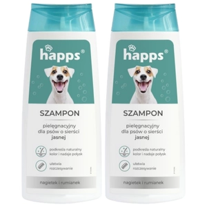 HAPPS - szampon pielęgnacyjny dla psów o sierści jasnej 200ml (2 opakowania)