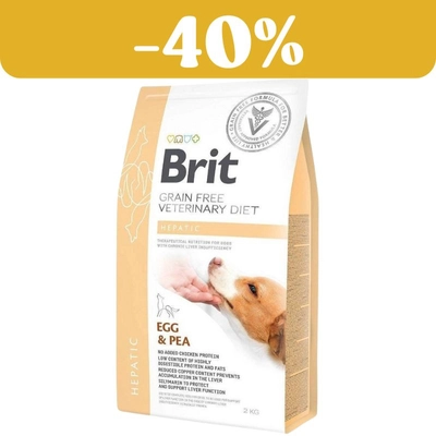 Brit gf veterinary diets dog Hepatic 2kg- Data ważności 11.12.2025