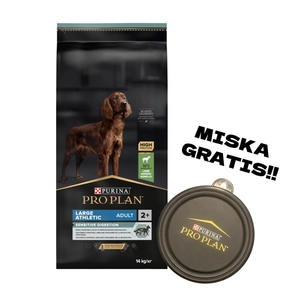 PRO PLAN Sensitive Digestion Large Athletic Adult Karma dla psów bogata w jagnięcinę 14kg + Miska GRATIS!!
