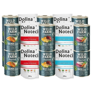 Dolina Noteci 8x500g + WILD FARM Superfood 12x400g Mix Smaków