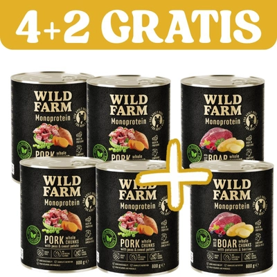 WILD FARM Monoprotein Wild Boar/Pork 6x800g hipoalergiczna karma dla psa