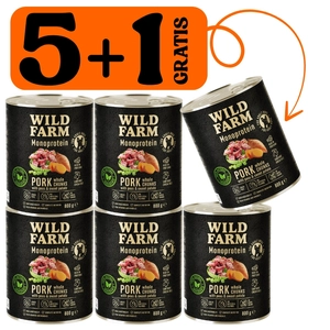 WILD FARM Monoprotein Pork 5x800g + 800g GRATIS hipoalergiczna karma dla psa