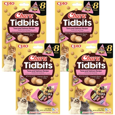 INABA Cat Churu Tidbits - tuńczyk i łosoś 4x(8x12g)