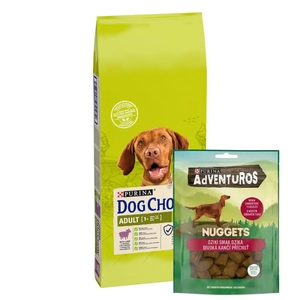 PURINA Dog Chow Adult Lamb 14kg + Adventuros Nuggets 90g