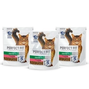 PERFECT FIT (Sterile 1+) 3 x 750g Bogaty w wołowinę - sucha karma dla kotów po sterylizacji