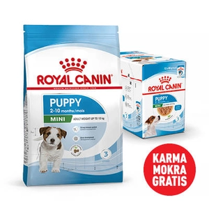 ROYAL CANIN Mini Puppy 8kg karma sucha dla szczeniąt, od 2 do 10 miesiąca życia, ras małych+Karma mokra GRATIS!