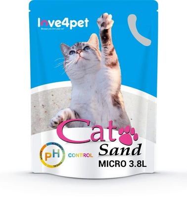 Żwirek Silikonowy dla Kota Cat Sand Micro - PH Control 3,8l-1kg ( Zmienia kolor, aby sprawdzić wczesne oznaki choroby)/ Opakowanie uszkodzone (3233, 3624) !!! 