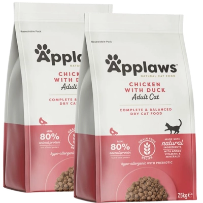 Applaws Adult Chicken with Extra Duck Sucha Karma dla kota 2x7,5kg