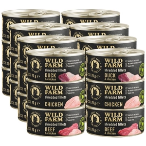 WILD FARM Fillets Mix smaków 24x70g - bezzbożowa mokra karma dla kota, filet w bulionie