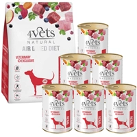 4Vets Natural Zestaw Renal karma suszona 1kg + karma mokra 6x400g