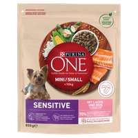 PURINA ONE Mini/Small Sensitive Łosoś, ryż - sucha karma dla psa - 3x800g