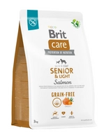 BRIT CARE Dog Grain-free Senior & Light Salmon 3kg opakowanie uszkodzone (3861,3867)
