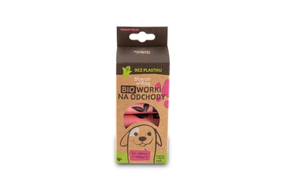 STARCHBAG Kompostowalne BIOworki na odchody 1 rolka x 15 szt., kol. różowy/liliowy