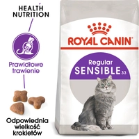 ROYAL CANIN  Sensible 33 10 kg karma sucha dla kotów dorosłych, o wrażliwym przewodzie pokarmowym / Opakowanie uszkodzone (2127,2495) !!! 