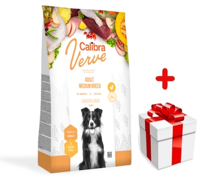 Calibra Dog Verve Adult Medium Breed Chicken & Duck 12kg + Niespodzianka dla psa GRATIS