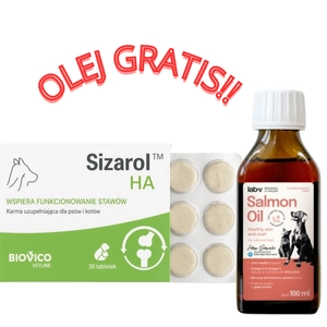 BIOVICO Sizarol Complex HA 30tabl. + Lab-V Olej z Łososia 100% Dla Psa i Kota w Każdym Wieku 100ml Tłoczony Na Zimno GRATIS !!!