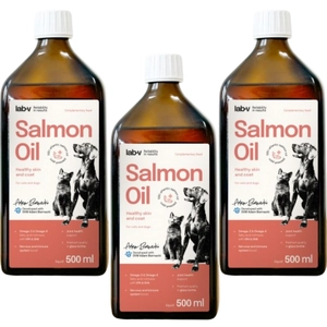 Lab-v Olej z Łososia 100% Dla Psa i Kota w Każdym Wieku 3x500ml Tłoczony Na Zimno