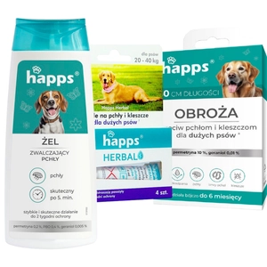 HAPPS zestaw na pchły i kleszcze dla dużych psów