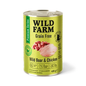 WILD FARM Premium Grain Free Wild Boar and Chicken 400g  - bezzbożowa karma dla kota