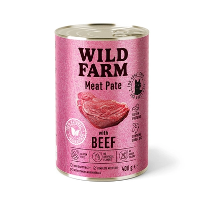 WILD FARM Pate with Beef 400g - bezglutenowa karma dla kota