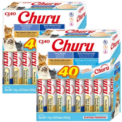 INABA  Churu dla kota - mix smaków z tuńczykiem 2x(40x14g)